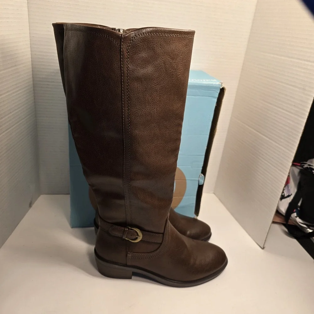 Barrington Nena WC Dark Brown Wide Shaft Knee High Boots‎ Women's 6.5W